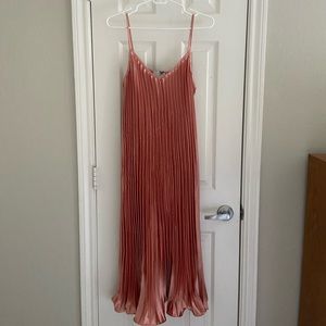 Pleats and Thank You Pink Midi Dress Medium